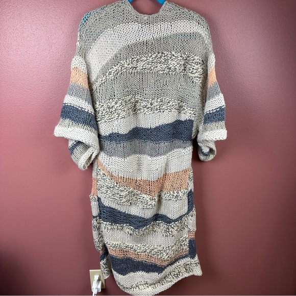 FREE PEOPLE Small Cardigan Sands of Time Sweater Cozy Long Mixed Knit Metallic - Picture 8 of 8